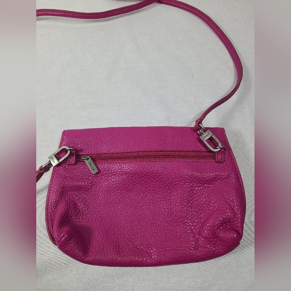 Fossil Monica SL5076690 Fuchsia Genuine Leather Convertible SM X-body/Clutch - Picture 5 of 7